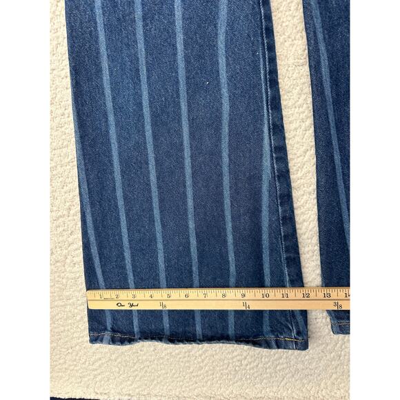 Wrangler Womens Wanderer Pin Stride High Rise Flare Jeans Size 27 - Picture 2 of 12